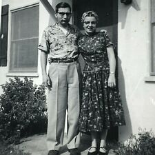 BP Photograph 1956 Cute Fashionable Couple 1950's Dress Style Fashion Turban picture
