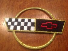 Corvette C4 1991-95 Crossed Flags Applique Embroidered Patch 3.5