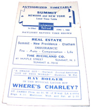 JUNE 1950 DL&W DELAWARE LACKAWANNA & WESTERN SUMMIT NEW JERSEY PUBLIC TIMETABLE picture