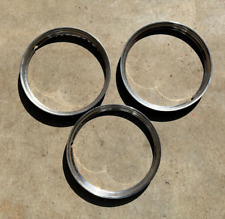 Set of 3 - 15” Vintage Stainless Steel Beauty Trim Rings Studebaker Ford Chevy picture