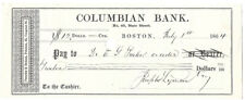 CIVIL WAR Joseph Lyman, Harvard Abolitionist, Signed 1864 Check picture