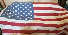60 x 112 Vintage American Flag, 2x2 Ply Cotton, Stars Sewn On, Sewn Stripes picture