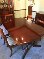 Morganton Mahogany 8 pc dining room furniture w 3 table ext in great condition picture