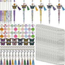 12Pcs Beadable Pen Set Assorted Plastic Bead Pens with Lobster Buckle Wheel picture
