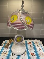 Rare Vintage Dale Tiffany Warner Brothers Tweety Bird Lamp W/ Glass Shade picture