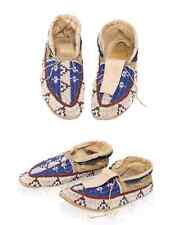 Old American Sioux Style Suede Leather Handmade Beaded Moccasins MCN112 picture