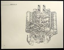 1957 MASERATI 450S WSC Racing Car Engine G. CAVARA Cutaway Rendering Art Print picture