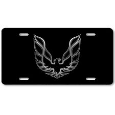Silver on Black Eagle Pontiac Trans Am Firebird Art Aluminum License plate Tag picture