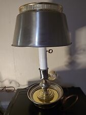 Vintage Metal Brass Desk Table Lamp Bouillotte Shade Works Perfect  picture