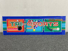 Bally Midway Tri-Sports Arcade Game Machine Backglass Marquee Header Panel picture