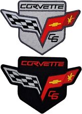 Corvette C6 Checkered Flags Shield Patch  |2PC iron on or Sew picture