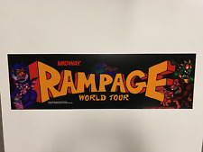 Rampage World Tour NEW OLD STOCK arcade game Marquee/Translite, Midway games1997 picture
