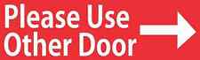10x3 Red Right Please Use Other Door Sticker Vinyl Window Stickers Decals Sign picture