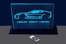 C7 Corvette Stingray Silhouette LED Edge Lit Sign with your custom text. picture