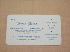 VINTAGE BUSINESS CARD TOWNE HOUSE WAYNESVILLE  picture