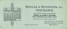 Beidler Bookmyer Insurance Manhattan Building 4th & Walnut June 1955 Ink Blotter picture