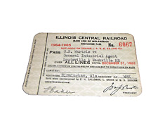 1964 1965 ILLINOIS CENTRAL RAILROAD EMPLOYEE PASS picture