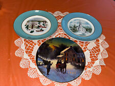 Vintage 3  Avon Xmas Plates Wedgewood 1973,1974 + Home for the Holidays 1988 picture