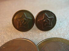 2 Soviet Army 14mm Field Color Buttons for Cap (marked 1964 & 1967) picture