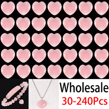 30-240Pcs Natural Crystal Quartz Carved Heart Shaped Healing Love Gemstone 20mm picture