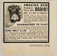 1947 Print Ad Novelty Pocket or Purse Size Transistor Radio Pakette Kearney,NE picture