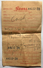 Sears and Roebuck Handwritten Customer Receipt Paint Cash Purchase Vintage picture