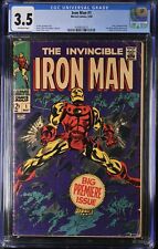 Iron Man (1968) #1 CGC VG- 3.5 Off White Origin Retold Stan Lee Marvel 1968 picture