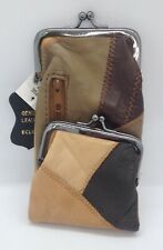 Brown Genuine Leather Cigarette Case Fits 120s. Snap & Zipper Pouch / Coin Purse picture