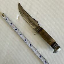 VINTAGE German Hunting Knife Stag Bone Solingen Hand Guard Clip Point picture