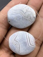 Sale 2 Pair Of Natural Lace agate Cabochons, Loose Stone, Crazy Lace In Oval Sha picture