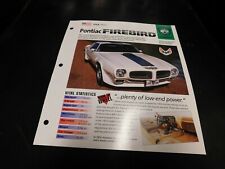 1973 Pontiac Firebird Spec Sheet Brochure Photo Poster picture