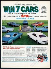 1968 Dodge Charger 7 car color photo Dr. Pepper soda contest vintage print ad picture