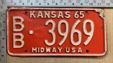 1965 Kansas license plate BB 396 9 YOM DMV Bourbon Chevy BIG BLOCK 10733 picture