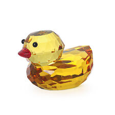Yellow Crystal Duck Figurines Collectible Glass Animal Ornament Table Decor Gift picture