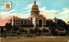 State Capitol Building Austin Texas TX Shield Landscape Landmark Postcard Note picture