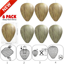 6 Pack Fake Hornet Nest Decoy Wasp & Carpenter Bee Repellent Outdoor 8.66
