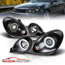 [LED Halo]For 1998-2005 Lexus GS300 GS400 GS430 4DR Projector Black Headlights picture