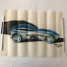 Car Styling Concept Illustration Art Drawing Sketch Vintage Original 1986 picture