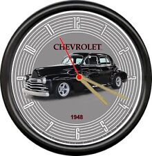 Licensed 1948 Chevy Sedan Black Fleetline Chevrolet General Motors Wall Clock picture
