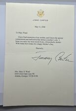 Jimmy Carter Signed 2008 Letter About Mother’s Day RARE Full Signature Potus picture