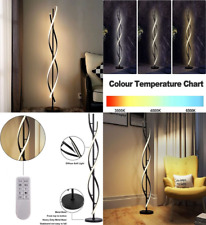 JUTIFAN LED Spiral Floor Lamps for Living Room with Remote, 35W Black  picture