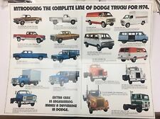 NOS 1974 Dodge Trucks Full Line Unfolding Color Brochure MINT Condition picture