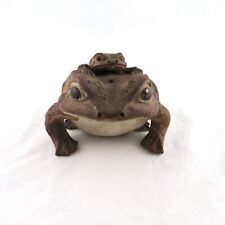 Vintage Japanese Shigaraki Ceramic Frog Baby Toad Lucky Pottery 4 x 6 x 5.5 picture