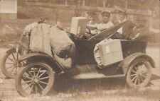 1918 RPPC - DELIVERING MAIL IN FORD MODEL T AUTOMOBILE - old real photo postcard picture