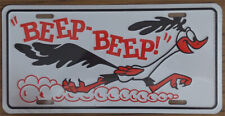 Vintage Beep Beep License Plate Roadrunner Embossed Metal New Old Stock #2700 picture