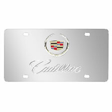Cadillac 3D Dual Logo Mirror Chrome Stainless Steel License Plate picture