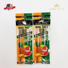 KING PALM WRAPS DUAL PACK ORGANIC FLAVORS REAL LEAF KING ROLLS 2 PACKS picture