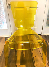 MCM Yellow Lucite /acrylic Molded Chair 3 x 2 x 2 ft. ½ inch thick Vintage Rare picture