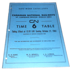 OCTOBER 1963 CANADIAN NATIONAL RIDEAU AREA  EMPLOYEE TIMETABLE #6 picture