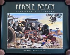 2001 Pebble Beach Concours Poster James Dietz Bentley Blue Train Lone Cypress picture